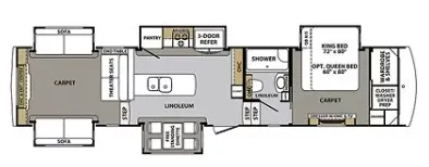 Forest River Cardinal Luxury 3950TZX floor plan
