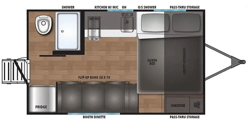 2025 Shasta Compact 16BH - Floor plan