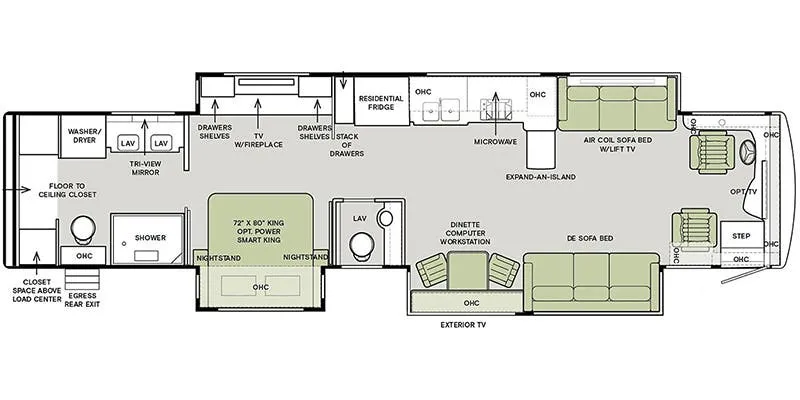 Tiffin Zephyr 45 FZ floor plan