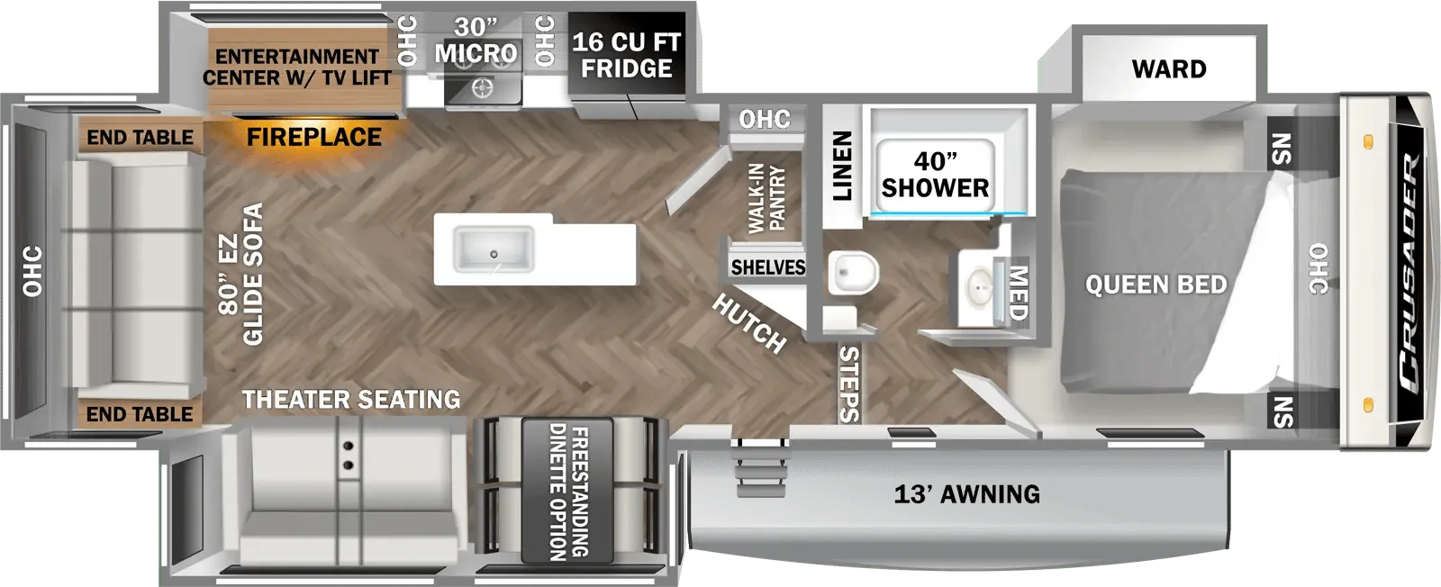 Prime Time Crusader 305RLP - DSO floor plan