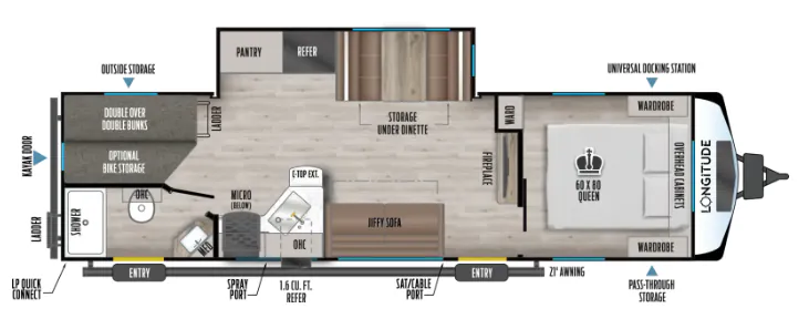 East to West Longitude 285BH floor plan
