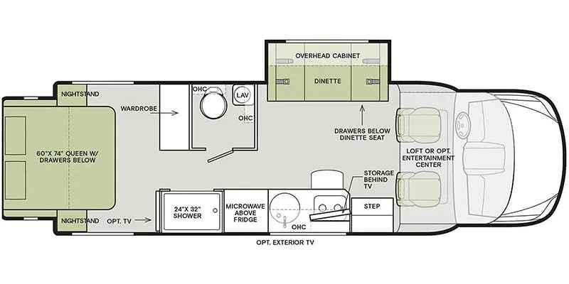 Tiffin Wayfarer 25 SW floor plan