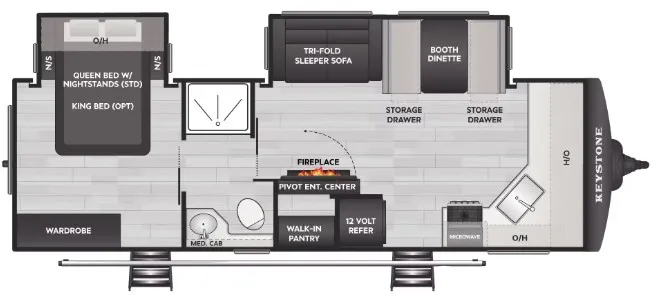 2026 Keystone Cougar Half-Ton 25FKD - Floor plan