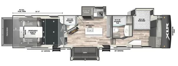2024 Forest River XLR Nitro 39G15 - Floor plan