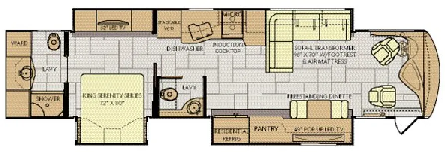 Fleetwood Discovery LXE 40E floor plan