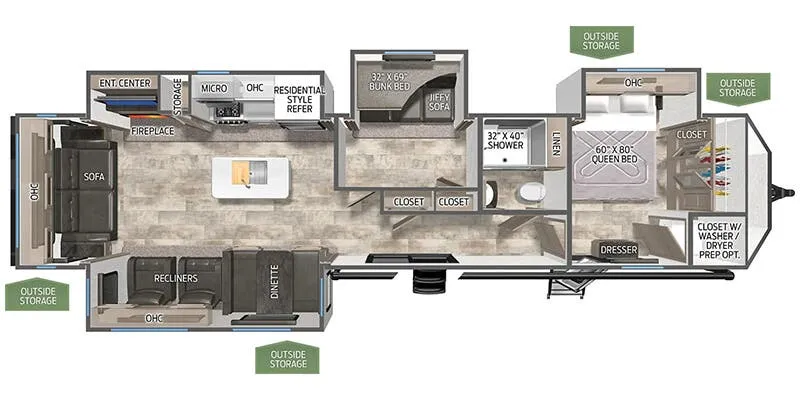 Palomino Puma 38RLB floor plan