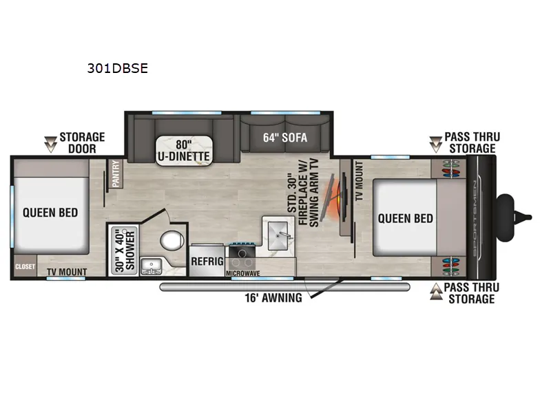 2027 K-Z Sportsmen SE 301DBSE floor plan