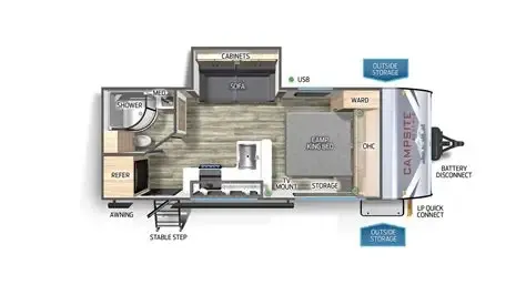 2025 Forest River Campsite Ultra 19KB - Floor plan