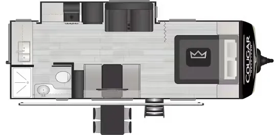 2023 Keystone Cougar Half-Ton 22MLSWE - Floor plan