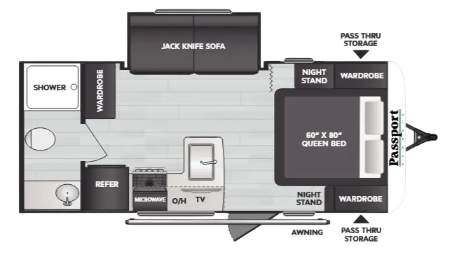 2025 Keystone Passport Classic 184RB - Floor plan
