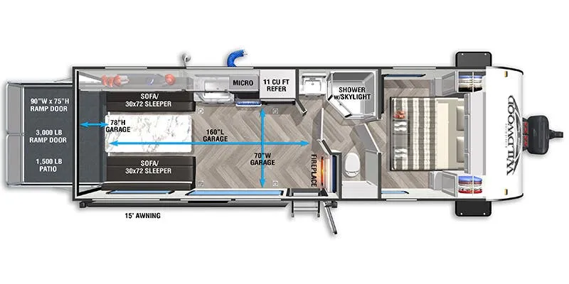 2022 Forest River Wildwood FSX 260RT - Floor plan