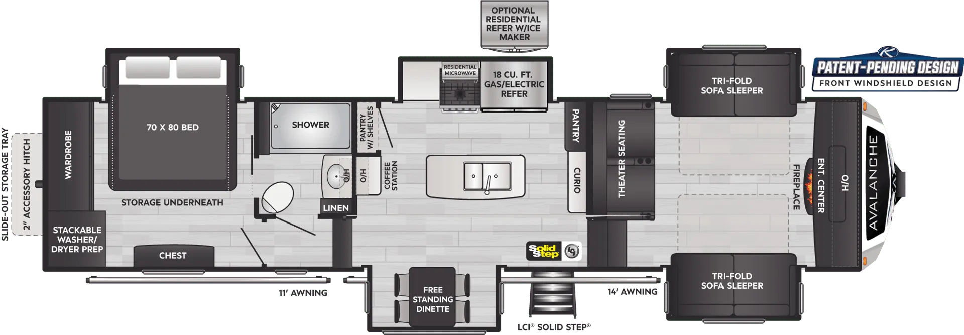2023 Keystone Avalanche 360FL - Floor plan
