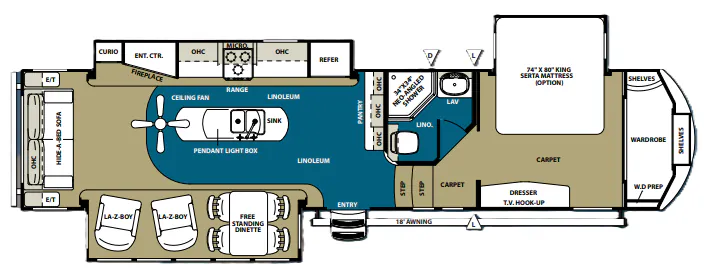Forest River Sandpiper 330RL floor plan