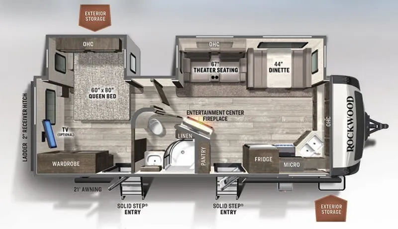 2022 Forest River Rockwood Ultra Lite 2608BS - Floor plan