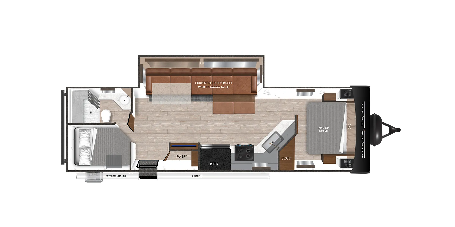 Heartland North Trail Ultra-Lite Travel Trailer 29BHP floor plan