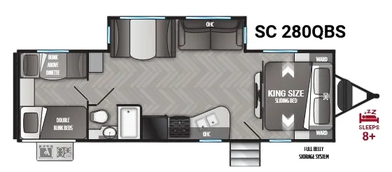 Cruiser RV Shadow Cruiser 280QBS floor plan