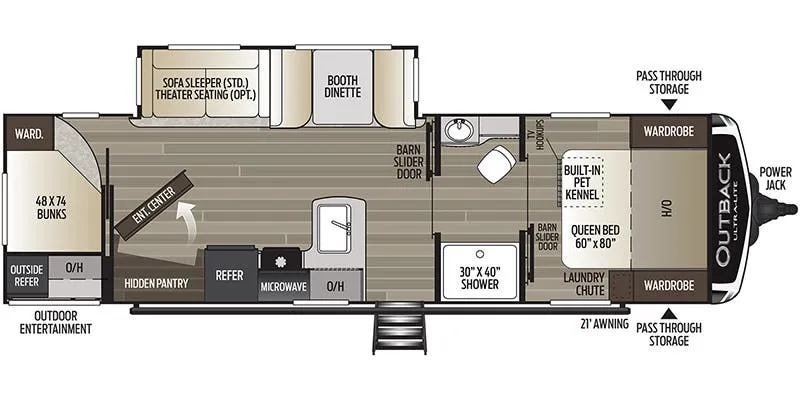 2023 Keystone Outback Ultra-Lite 291UBH - Floor plan
