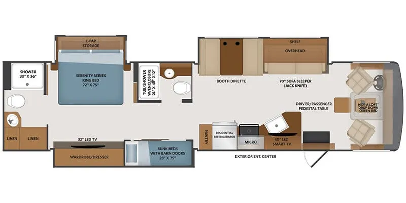 2022 Fleetwood Fortis 36DB - Floor plan