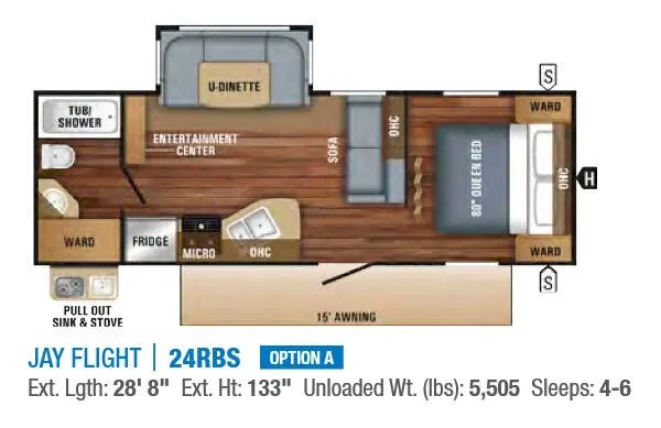 Jayco Jay Flight 24RBS floor plan