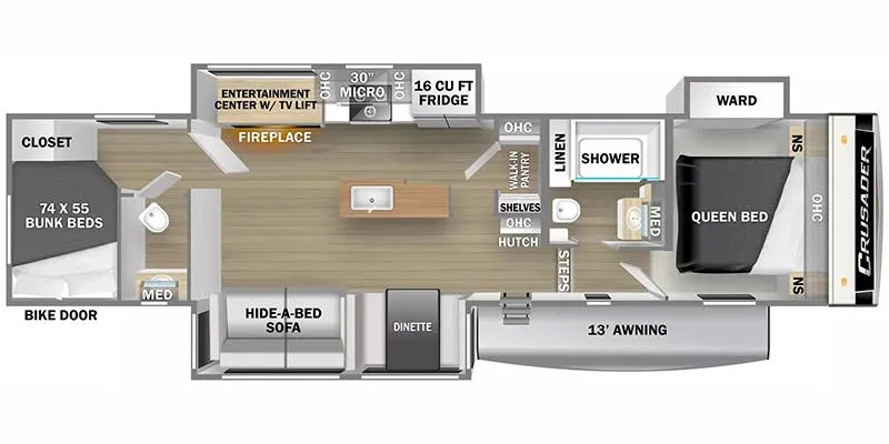 Prime Time Crusader 333BHT floor plan