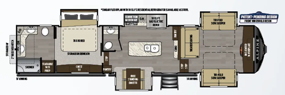 Keystone Alpine 3700FL floor plan