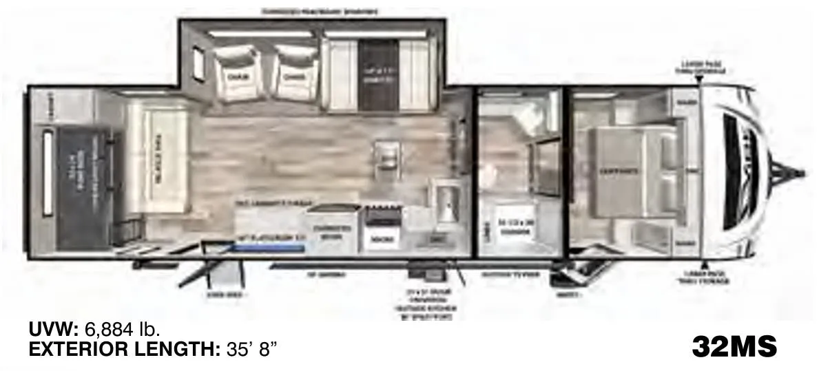 Forest River Vibe 32MS floor plan