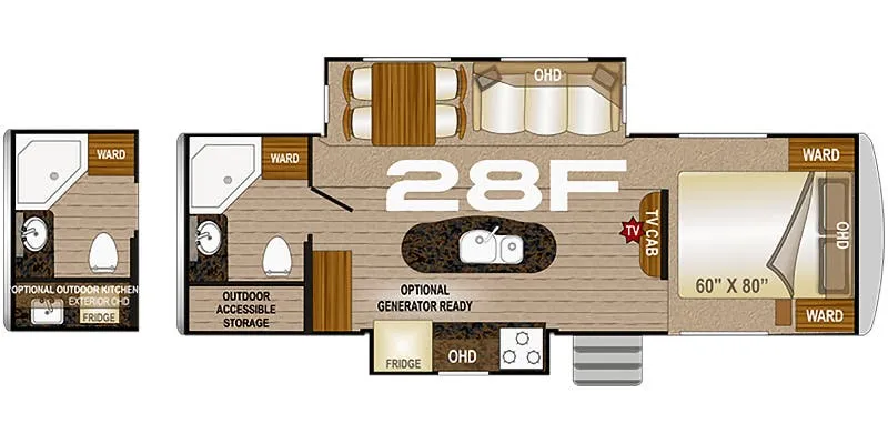 2022 Northwood Arctic Fox North Fork 28F - Floor plan