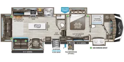 2022 Grand Design Solitude 373FB - Floor plan