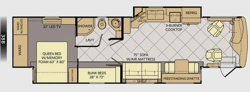 2014 Fleetwood Expedition 38B floor plan