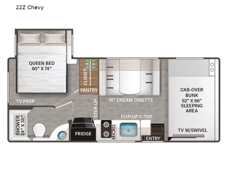 2026 Thor Motor Coach Four Winds 22Z - Floor plan