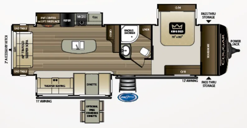 Keystone Cougar Half-Ton 32RLI floor plan