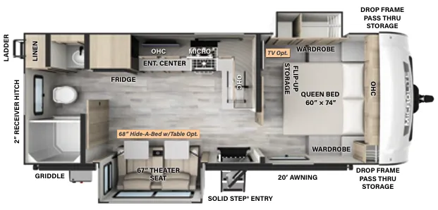 2024 Forest River Flagstaff Micro Lite 25FBDS - Floor plan