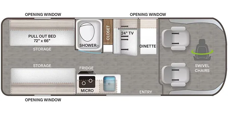 2023 Thor Motor Coach Tellaro 20A - Floor plan