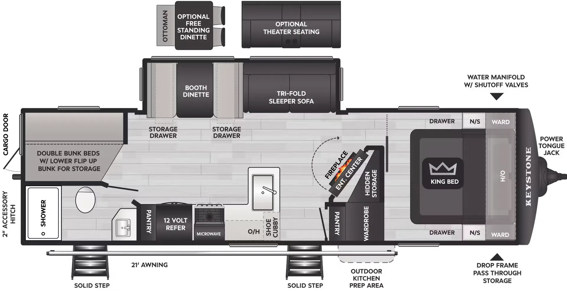 2027 Keystone Cougar Half Ton 28BHS - Floor plan
