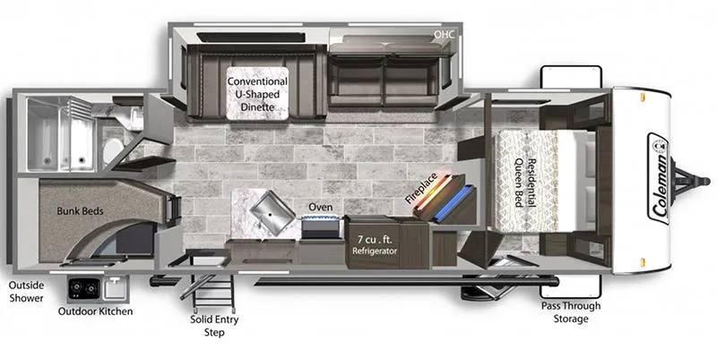 2022 Dutchmen Coleman Light 2755BH floor plan