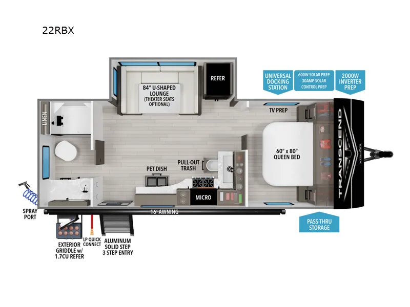 2026 Grand Design Transcend Xplor 22RBX floor plan