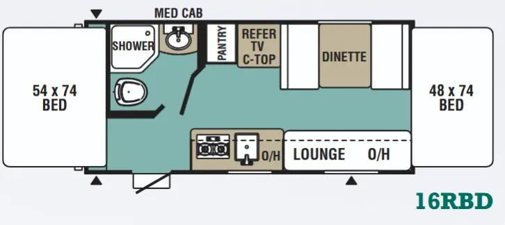 Forest River Viking 16RBD floor plan