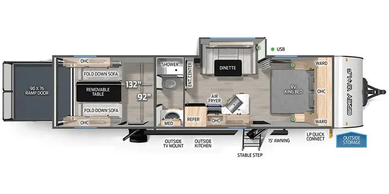 2025 Forest River Cherokee Grey Wolf 27RR - Floor plan