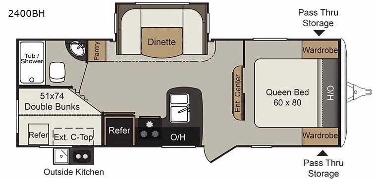 2019 Keystone Passport GT 2400BH - Floor plan