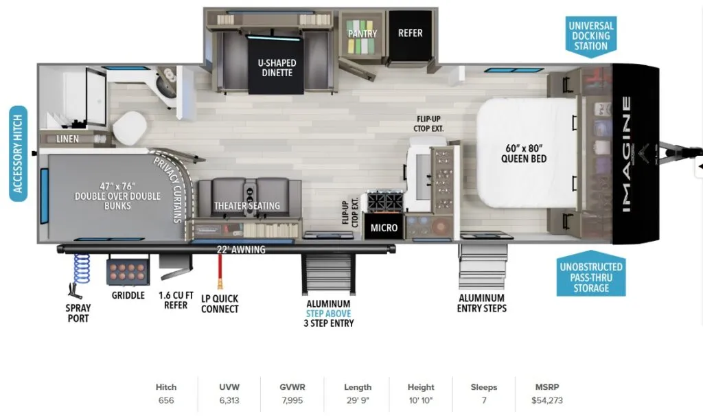 2026 Grand Design Imagine XLS 25DBE - Floor plan