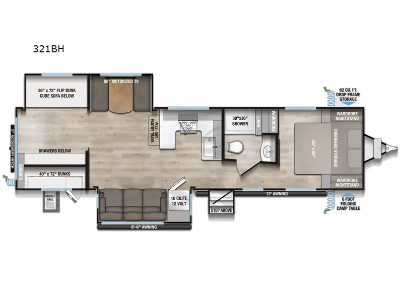 2026 Alliance RV Delta 321BH - Floor plan