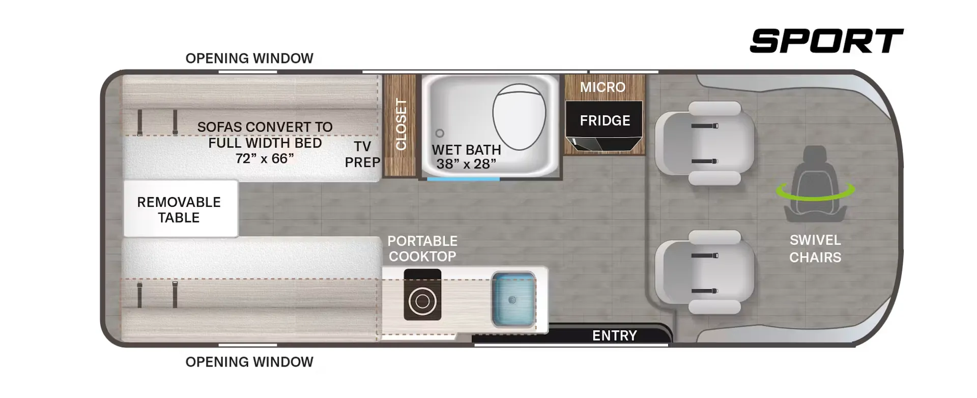 Thor Motor Coach Tellaro Sport 20US floor plan