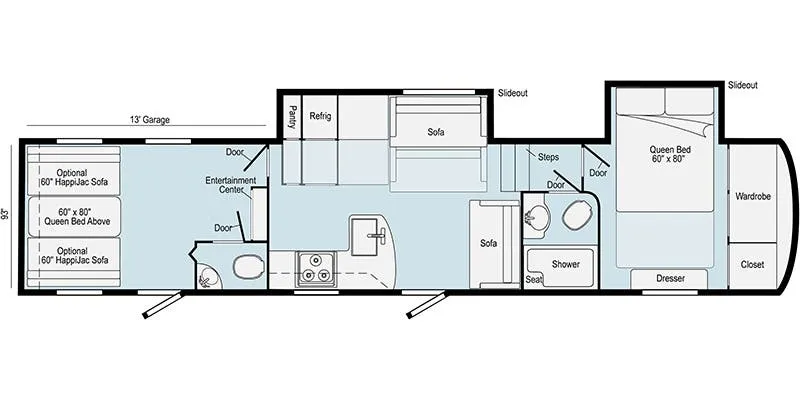 Coachmen Northern Spirit XTR 2146BHX floor plan