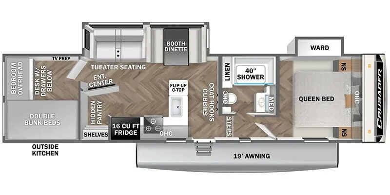 2025 Prime Time Crusader Half-Ton 295BHS - Floor plan