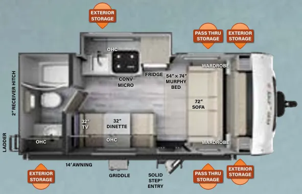 Forest River Rockwood Geo Pro G19FDS floor plan