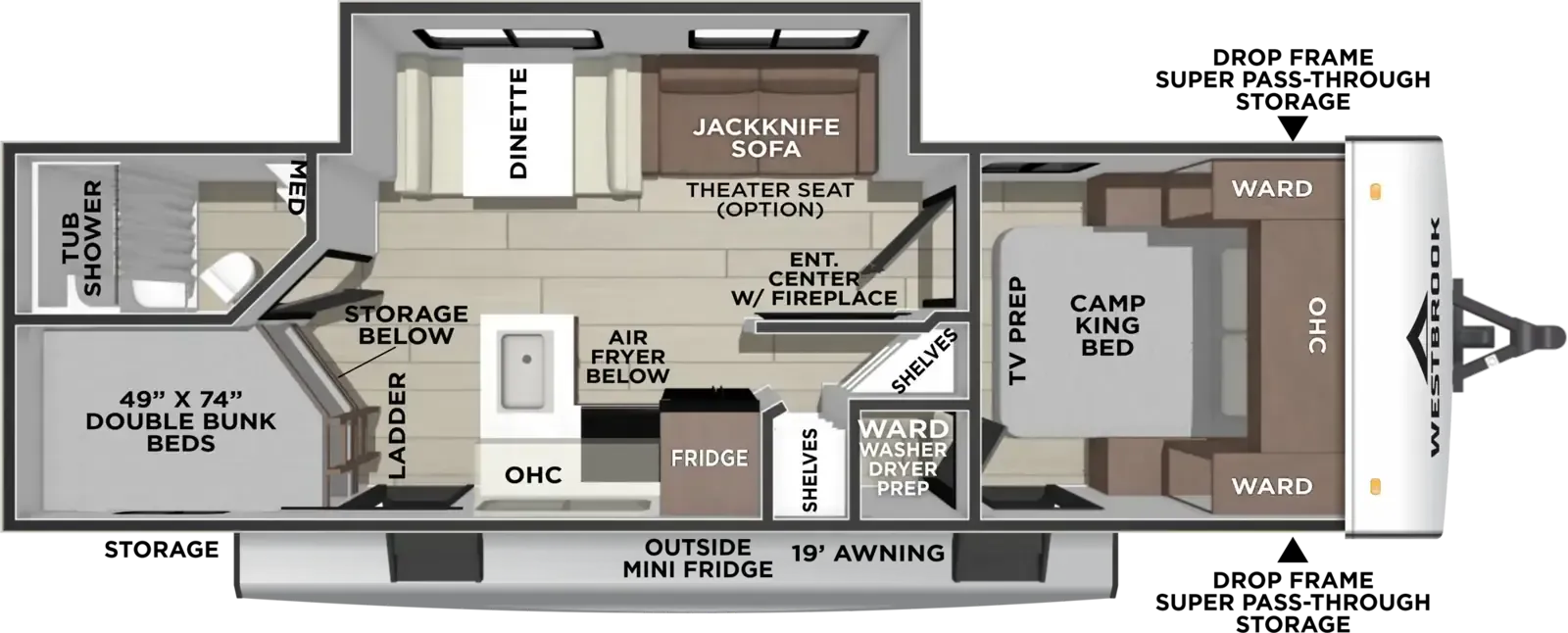 Forest River Westbrook Luxury 285BHLC floor plan
