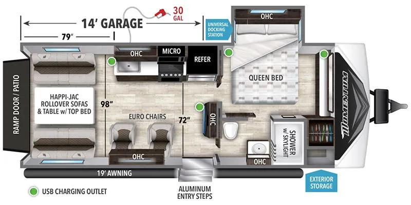 2023 Grand Design Momentum G-Class 21G - Floor plan