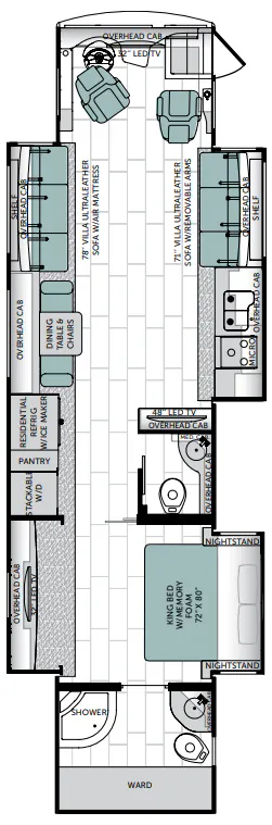 American Coach American Revolution 42W floor plan