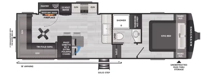 2026 Keystone Cougar Half-Ton 26RES floor plan