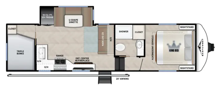 East to West Blackthorn 279BH floor plan